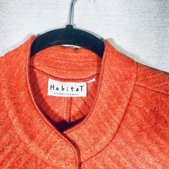 Habitat Vest Womens L Orange Stretch Sleeveless Button Up Collared Art - Picture 4 of 9